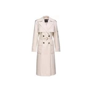 Pinko Beige Technische Trenchcoat , Beige , Dames , Maat: 3XS