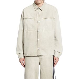 44 Label Group, Heren, Overhemden, Beige, Maat: S Katoen,