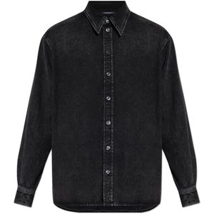 Dolce & Gabbana, Heren, Overhemden, Zwart, Maat: XL Denim,