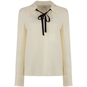 ST. John, Dames, Blouses & Shirts, Beige, Maat: XS Zijde,