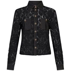 Liu Jo, Dames, Blouses & Shirts, Zwart, Maat: XS Denim,