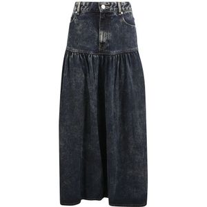 Ganni, Dames, Rokken, Zwart, Maat: S Denim,