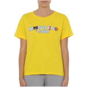 Moschino, Dames, Tops, Geel, Maat: S Katoen,