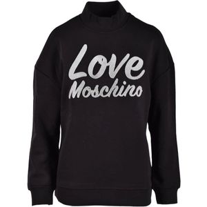 Love Moschino, Dames, Sweatshirts & Hoodies, Zwart, Maat: M Katoen,