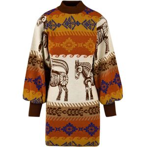 Akep, Dames, Jurken, Veelkleurig, Maat: XS