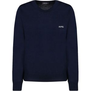 A.p.c., Dames, Sweatshirts & Hoodies, Blauw, Maat: XS Wol,