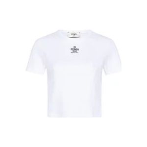 Fendi Witte T-shirts en Polos , White , Dames , Maat: XS