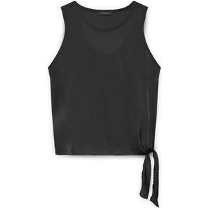 Fiorella Rubino, Dames, Tops, Zwart, Maat: 2XL Satijn,