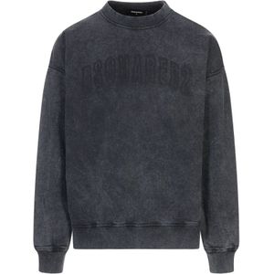 Dsquared2, Heren, Sweatshirts & Hoodies, Grijs, Maat: L