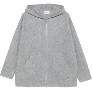 Max Mara, Dames, Sweatshirts & Hoodies, Grijs, Maat: S Wol,