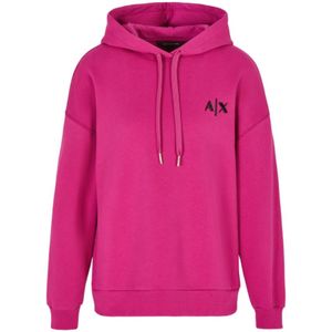 Armani Exchange, Dames, Sweatshirts & Hoodies, Roze, Maat: XS Fleece,