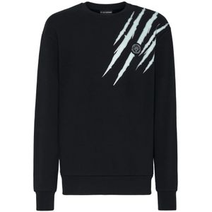 Plein Sport, Heren, Sweatshirts & Hoodies, Zwart, Maat: L Katoen,