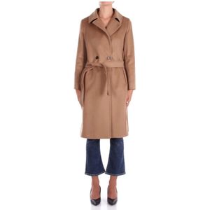 Max Mara Studio, Dames, Mantels, Bruin, Maat: S Wol,