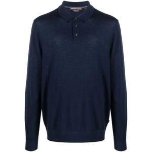 Michael Kors, Heren, Tops, Blauw, Maat: M Wol,