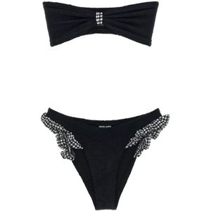 Hunza G, Dames, Badkleding, Zwart, Maat: ONE Size Tweed,