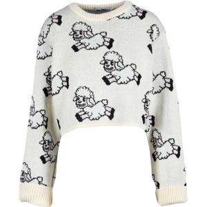 White, Dames, Truien, Wit, Maat: S Wol,