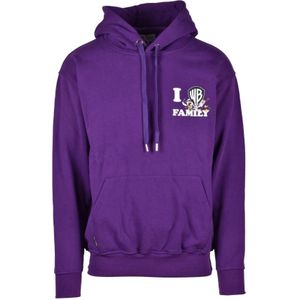 Family First, Heren, Sweatshirts & Hoodies, Paars, Maat: XS Katoen,