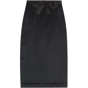 Valentino Garavani, Dames, Rokken, Zwart, Maat: S Satijn,