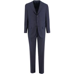 Kiton, Heren, Pakken, Blauw, Maat: XL Wol,
