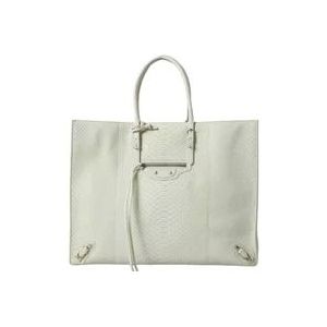 Balenciaga Python Leren Tote Tas Wit , White , Dames , Maat: ONE Size