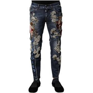 Dolce & Gabbana, Heren, Jeans, Blauw, Maat: XS Katoen,
