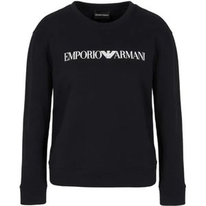 Emporio Armani, Dames, Sweatshirts & Hoodies, Blauw, Maat: S