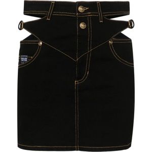 Versace Jeans Couture, Dames, Rokken, Zwart, Maat: 2XS Denim,