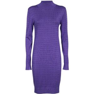 Karl Lagerfeld, Dames, Jurken, Paars, Maat: M Nylon,