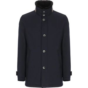 Herno, Heren, Jassen, Blauw, Maat: L Wol,
