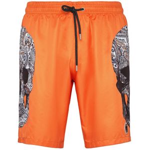 Philipp Plein, Heren, Badkleding, Oranje, Maat: XS Nylon,