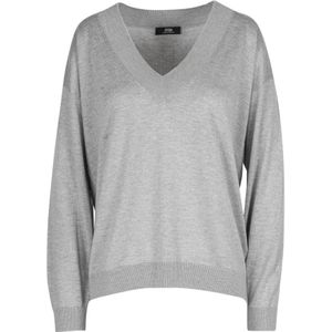 Alpha Studio, Dames, Truien, Grijs, Maat: XS Zijde,