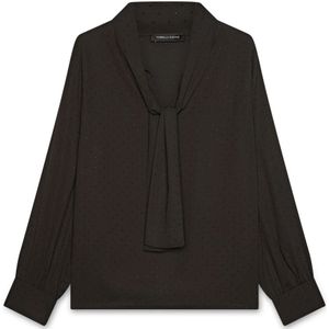 Fiorella Rubino, Dames, Blouses & Shirts, Zwart, Maat: XL Poliester,