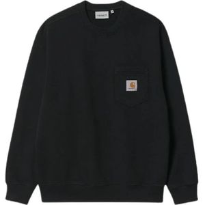 Carhartt Wip, Heren, Sweatshirts & Hoodies, Zwart, Maat: XL Katoen,