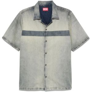 Diesel, Heren, Overhemden, Blauw, Maat: L Denim,