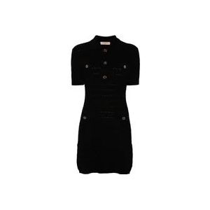 Twinset Zwarte Polo Kraag Jurk , Black , Dames , Maat: S