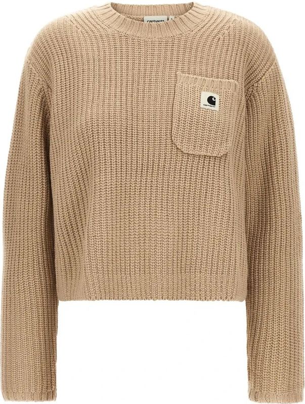 Carhartt Wip, Dames, Truien, Beige, Maat: S Wol,