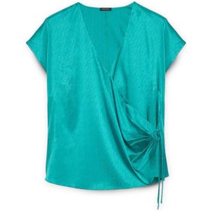Fiorella Rubino, Dames, Blouses & Shirts, Groen, Maat: XL Satijn,