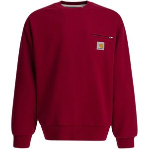 Carhartt Wip, Heren, Sweatshirts & Hoodies, Rood, Maat: M Katoen,
