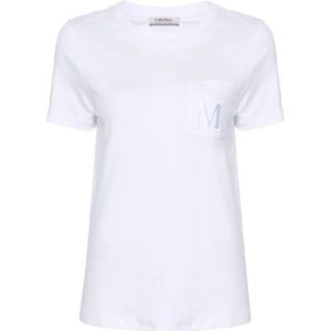 Max Mara, Dames, Tops, Wit, Maat: S Katoen,