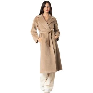 Weekend Max Mara, Dames, Mantels, Bruin, Maat: XL Wol,