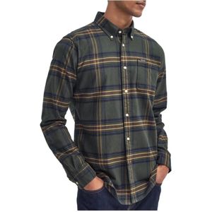 Barbour, Heren, Overhemden, Groen, Maat: L Katoen,