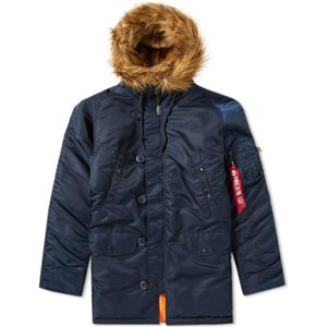Alpha Industries, Heren, Jassen, Blauw, Maat: L Nylon,