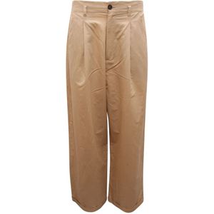 Pinko - Rudy - Broek - Beige - Linnen - Wijde Pijpen