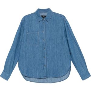 7 For All Mankind, Dames, Overhemden, Blauw, Maat: L Denim,
