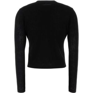 Tory Burch, Dames, Truien, Zwart, Maat: M Viscose,