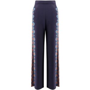 Etro, Dames, Broeken, Blauw, Maat: S Zijde,