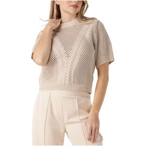 Aimée the Label, Dames, Truien, Beige, Maat: M Viscose,