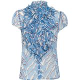 Allure - Nature Strokes - Blouse - Korte Mouwen - Staande Kraag - Regular Fit