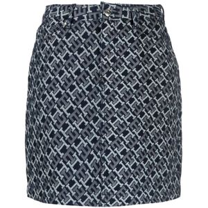 Tommy Hilfiger, Dames, Rokken, Veelkleurig, Maat: S Denim,