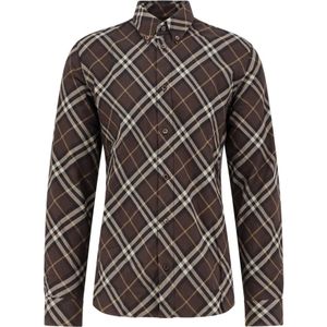 Burberry - Geruite Katoenen Flanellen Overhemd - Veelkleurig